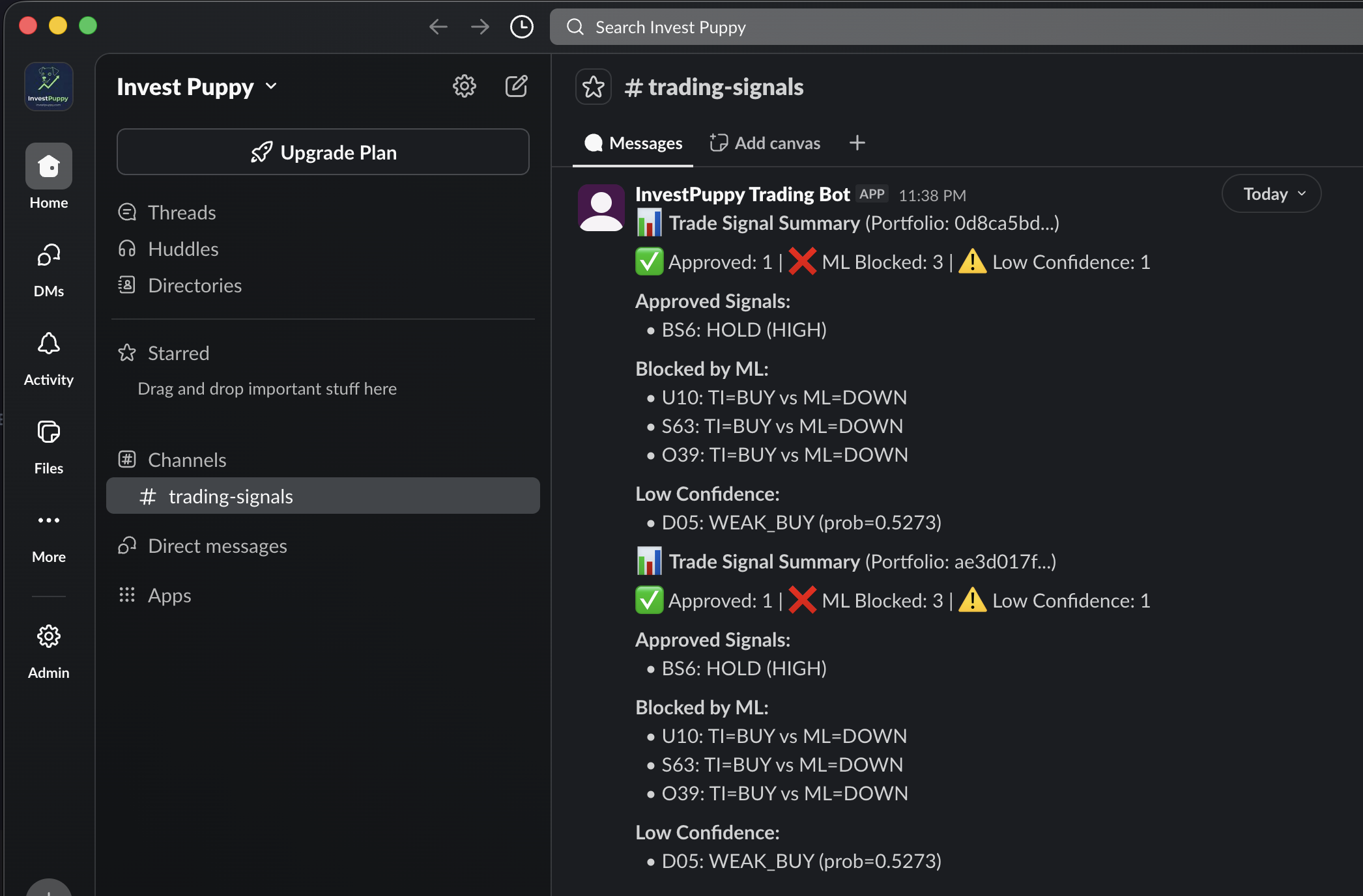 Slack signals