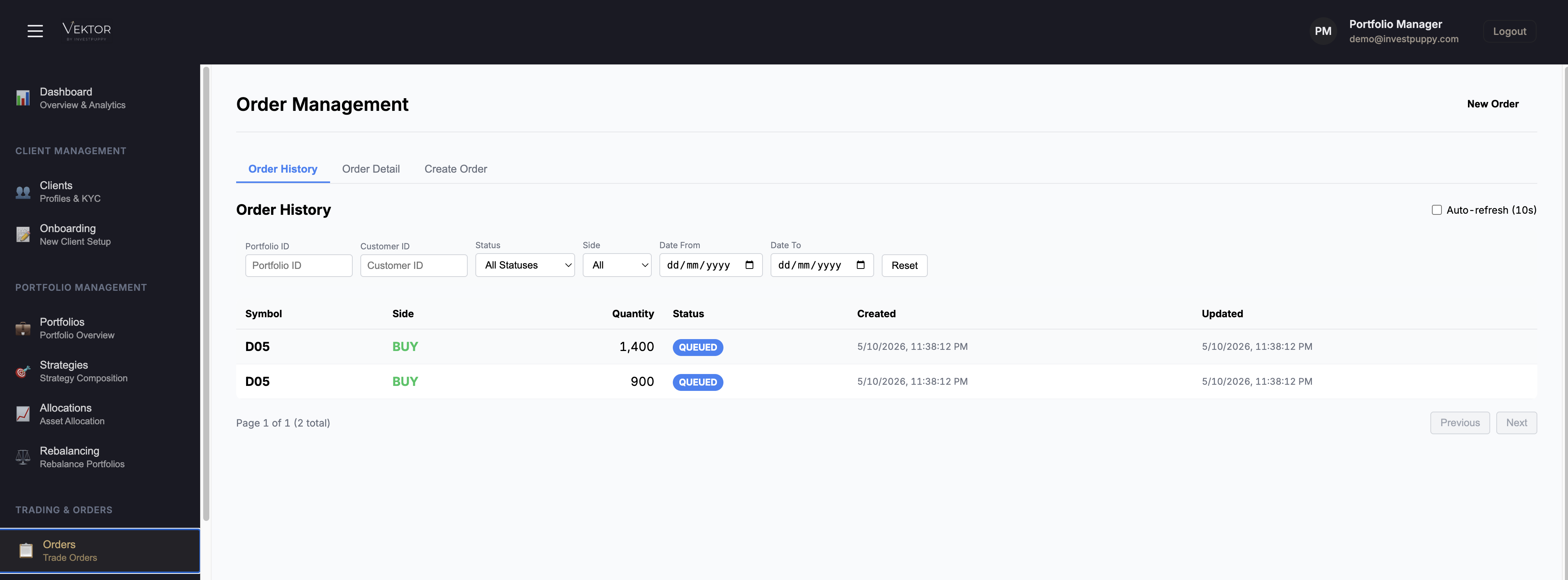 Order management